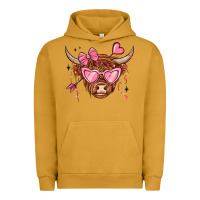 Pigment Peanut Butter valentines day long haired cow Urban Hoodie - MaliasSmallBusiness