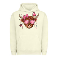 Pigment Pistachio valentines day long haired cow Urban Hoodie - MaliasSmallBusiness