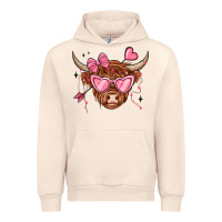 Sandshell valentines day long haired cow Urban Hoodie - MaliasSmallBusiness