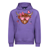 Tulip valentines day long haired cow Urban Hoodie - MaliasSmallBusiness