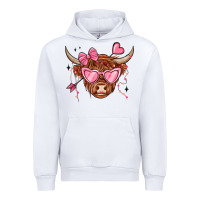 White valentines day long haired cow Urban Hoodie - MaliasSmallBusiness