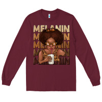 Burgundy melanin kid Long Sleeve Tee - texasbilliewilder