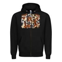 Black cowhide background Zipper Hoodie - Zillion Design Studio