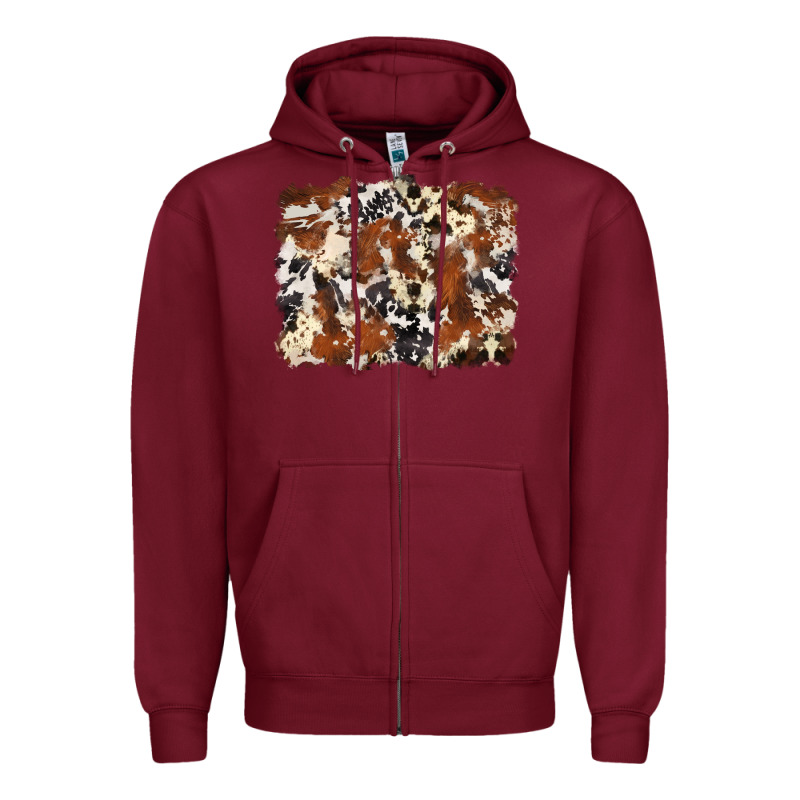 Cowhide Background Zipper Hoodie by Zillion Design Studio | Teevron