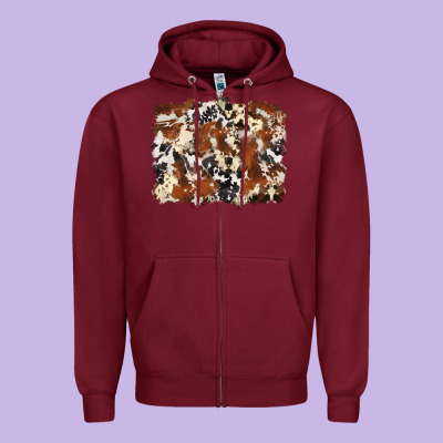 Cowhide Background Zipper Hoodie Designed By Zillion Design Studio