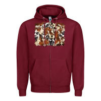 Burgundy cowhide background Zipper Hoodie - Zillion Design Studio
