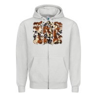 Dove Grey cowhide background Zipper Hoodie - Zillion Design Studio