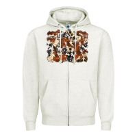 Oatmeal Heather cowhide background Zipper Hoodie - Zillion Design Studio