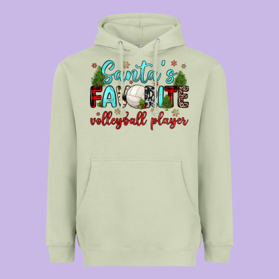 Santa S Favorite Volleyball Player Heavyweight Hoodie Designed By Jahusdesignshop