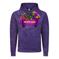 Cloud Purple mardi grass umbrella with truck Vintage Hoodie - AdoDesignShop