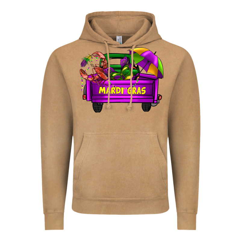 Mardi Grass Umbrella With Truck Vintage Hoodie by AdoDesignShop | Teevron