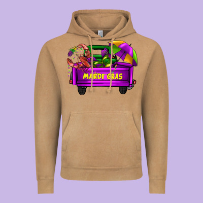 Mardi Grass Umbrella With Truck Vintage Hoodie Designed By Adodesignshop