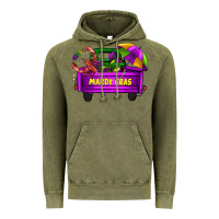 Vintage Olive mardi grass umbrella with truck Vintage Hoodie - AdoDesignShop