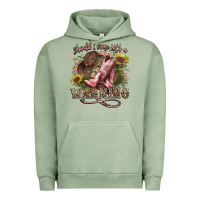 Pigment Oil Green shouldve come with a warning boots  cowboy Urban Hoodie - NancyCooperArtShop