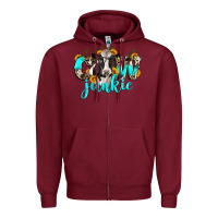 Burgundy cow junkie Zipper Hoodie - Zillion Design Studio