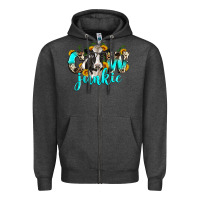 Charcoal Heather cow junkie Zipper Hoodie - Zillion Design Studio