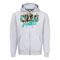 Heather Grey cow junkie Zipper Hoodie - Zillion Design Studio