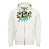Oatmeal Heather cow junkie Zipper Hoodie - Zillion Design Studio