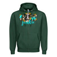 Sports Green cow junkie Zipper Hoodie - Zillion Design Studio