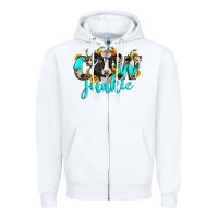 White cow junkie Zipper Hoodie - Zillion Design Studio