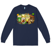 Navy beer coffee cups Long Sleeve Tee - Zillion Design Studio