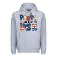 Heather Grey party in the usa Premium Hoodie - MaliasSmallBusiness