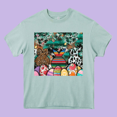 Easter Heavy Core Tee Designed By Cowhidedigitalart