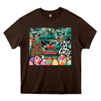 Chocolate Brown easter Heavy Core Tee - CowhideDigitalArt