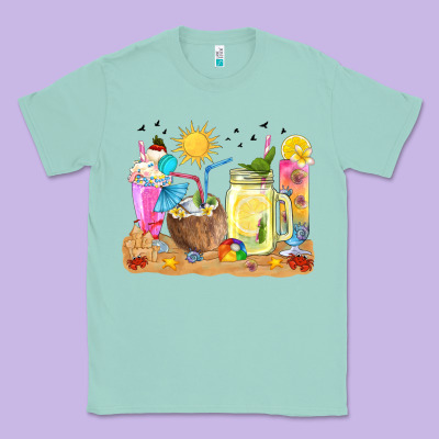 Summer Drinks Coffee Cups Classic Tee Designed By Texasbilliewilder