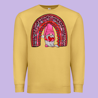 Valentines Gnomies Rainbow Premium Sweatshirt Designed By Jahusdesignshop