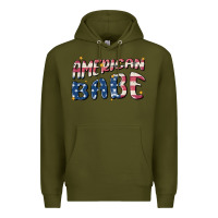Army Green American babe Premium Hoodie - MaliasSmallBusiness