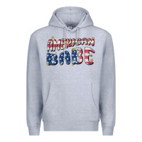 Heather Grey American babe Premium Hoodie - MaliasSmallBusiness