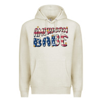 Oatmeal Heather American babe Premium Hoodie - MaliasSmallBusiness