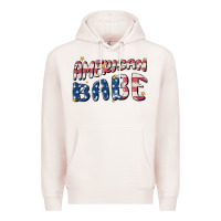 Pale Pink American babe Premium Hoodie - MaliasSmallBusiness