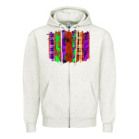 Oatmeal Heather Halloween Brushstrokes Zipper Hoodie - texasbilliewilder