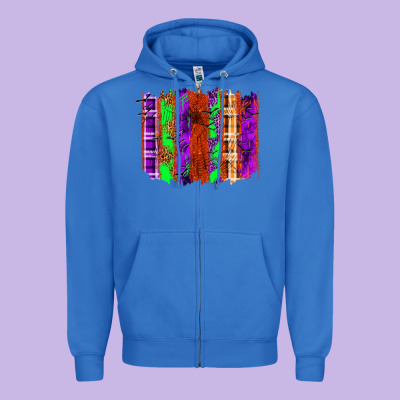 Halloween Brushstrokes Zipper Hoodie Designed By Texasbilliewilder