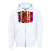 White Halloween Brushstrokes Zipper Hoodie - texasbilliewilder