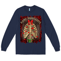 Navy Happy Horrordays Long Sleeve Tee - RanaPortraitStore