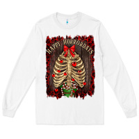 White Happy Horrordays Long Sleeve Tee - RanaPortraitStore