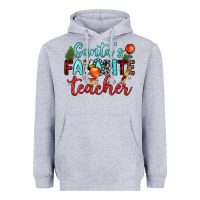 Heather Grey santa s favorite teacher Heavyweight Hoodie - JahusDesignShop