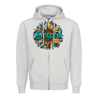 Dove Grey blessed sunflower Zipper Hoodie - RanaPortraitStore