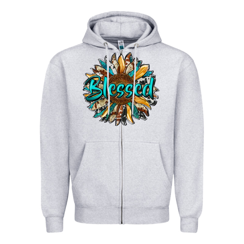 Blessed Sunflower Zipper Hoodie by RanaPortraitStore | Teevron