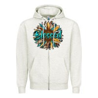 Oatmeal Heather blessed sunflower Zipper Hoodie - RanaPortraitStore