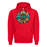 Red blessed sunflower Zipper Hoodie - RanaPortraitStore
