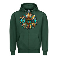 Sports Green blessed sunflower Zipper Hoodie - RanaPortraitStore