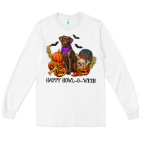 White Happy howl o ween Long Sleeve Tee - RanaPortraitStore