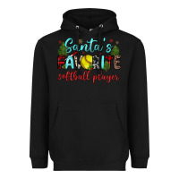 Black santa s favorite softball player Heavyweight Hoodie - JahusDesignShop