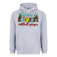 Heather Grey santa s favorite softball player Heavyweight Hoodie - JahusDesignShop