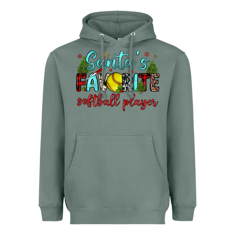 Santa S Favorite Softball Player Heavyweight Hoodie by JahusDesignShop | Teevron