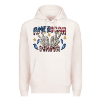 Pale Pink american mama Premium Hoodie - MaliasSmallBusiness